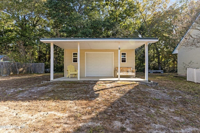 view of garage