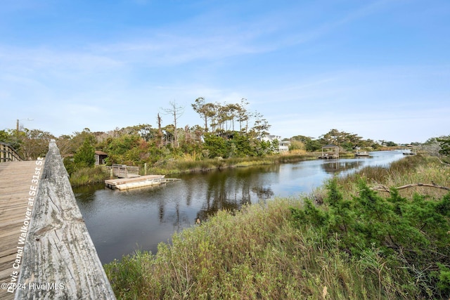 view of water feature featuring a boat dock