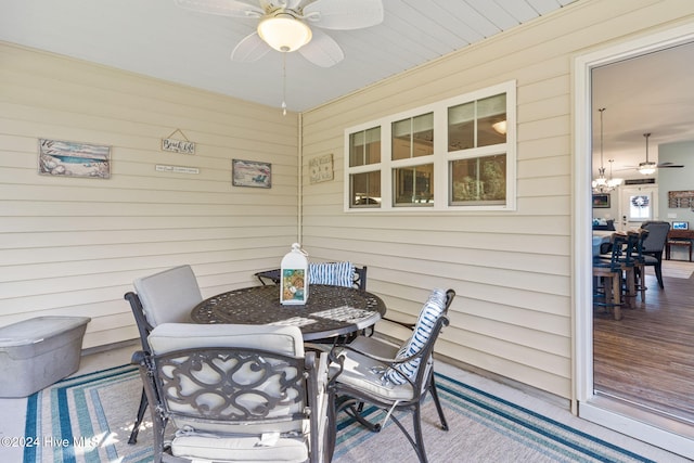 view of patio / terrace with ceiling fan