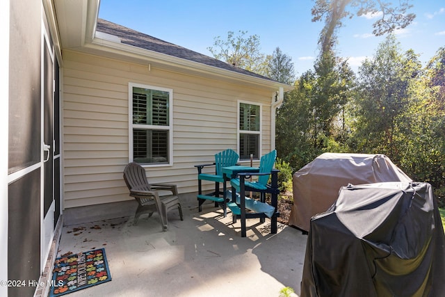 view of patio featuring grilling area