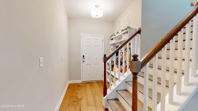 entryway featuring light hardwood / wood-style flooring