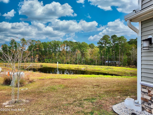 view of yard featuring a water view