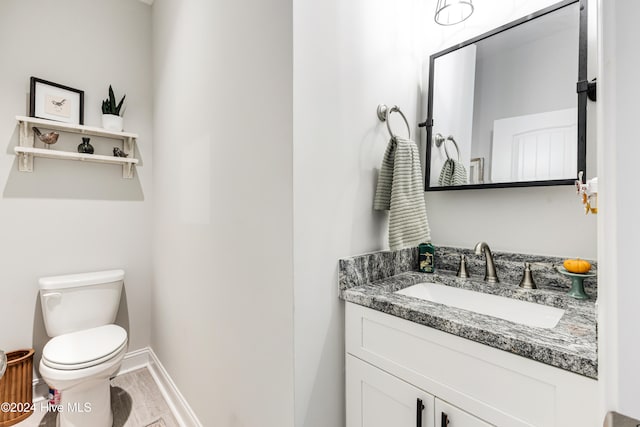 bathroom with toilet and vanity