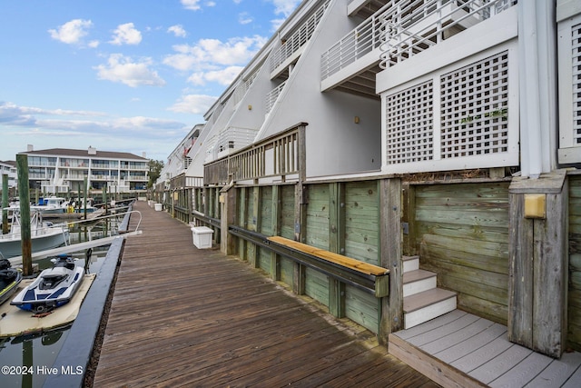 view of dock area