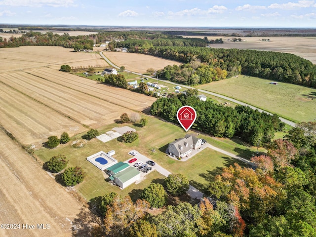 bird's eye view featuring a rural view