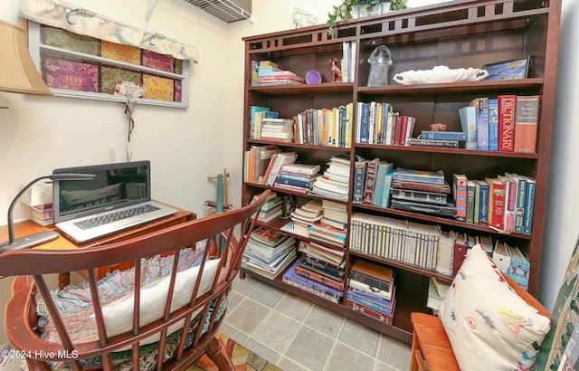 view of tiled office space