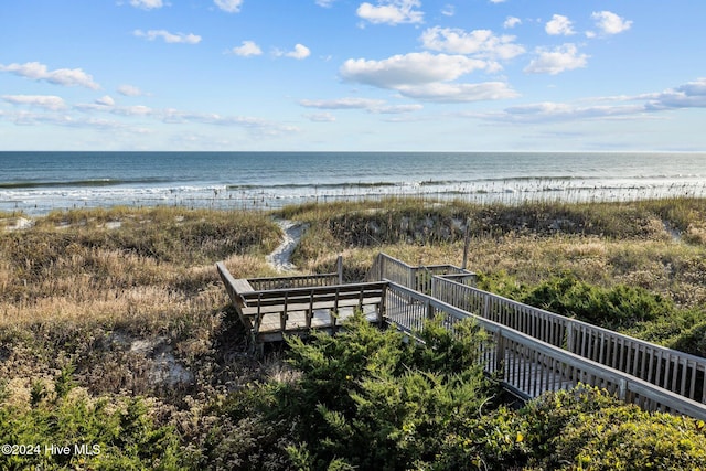 property view of water with a beach view