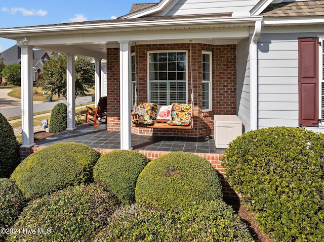 exterior space with a porch