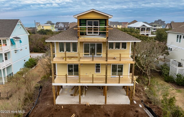 birds eye view of property featuring a rural view