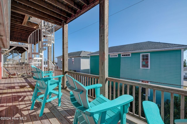 230 Third Ave Unit A, Kure Beach, NC 28449 - deck with stairway