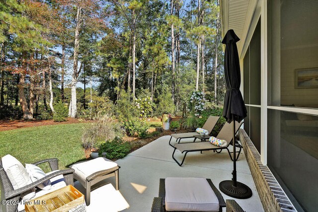 view of patio / terrace with an outdoor living space