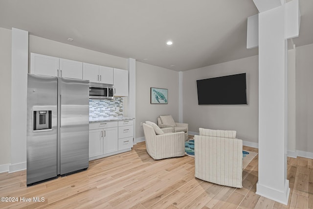 living room featuring light hardwood / wood-style flooring