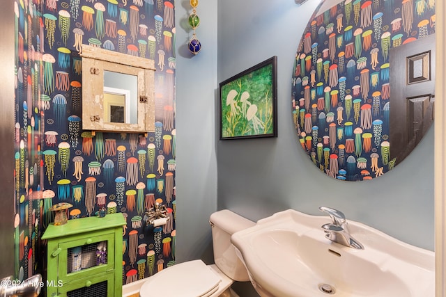 bathroom featuring sink and toilet