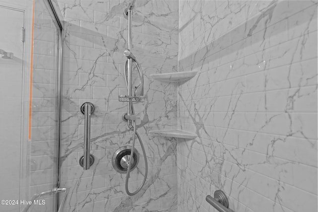 interior details with tiled shower