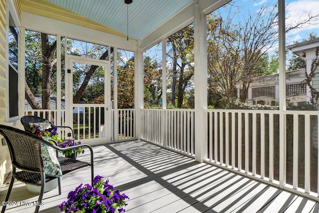 view of unfurnished sunroom