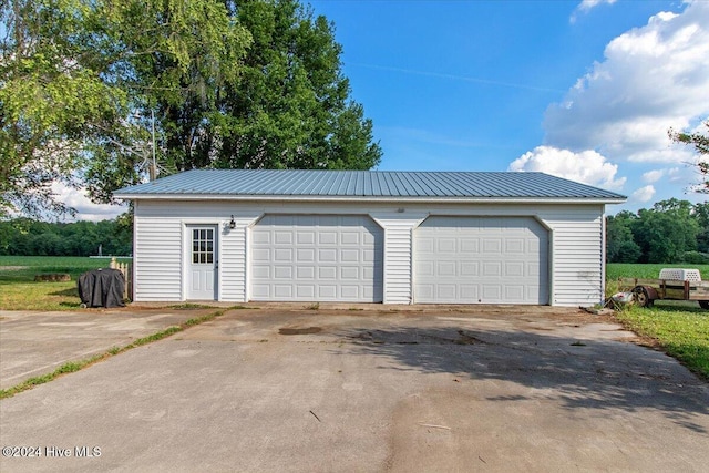 view of garage