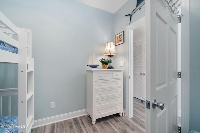 bedroom featuring wood-type flooring