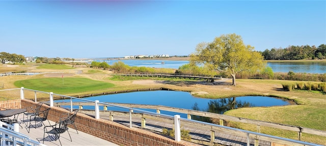 surrounding community featuring a water view