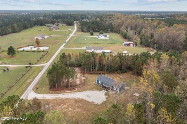 bird's eye view with a rural view