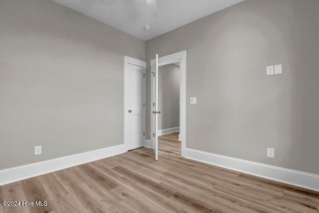 empty room featuring light wood-type flooring