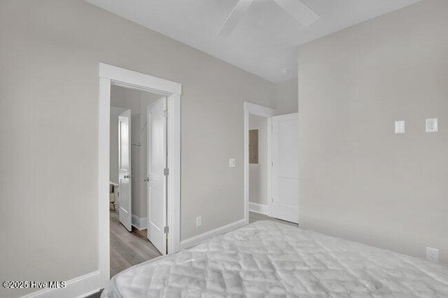 empty room with light wood-type flooring