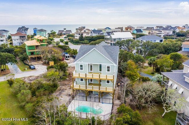 aerial view featuring a residential view