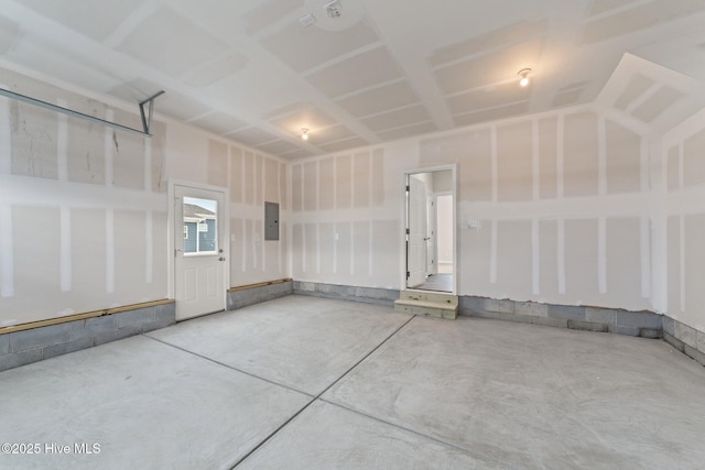 garage with electric panel