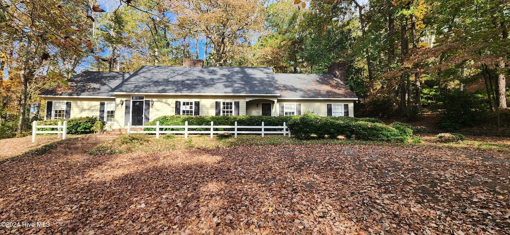 view of single story home