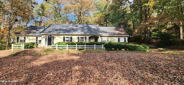 view of single story home