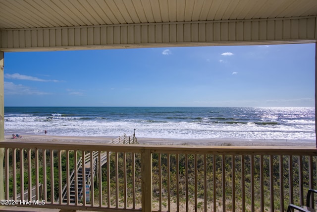 water view featuring a beach view