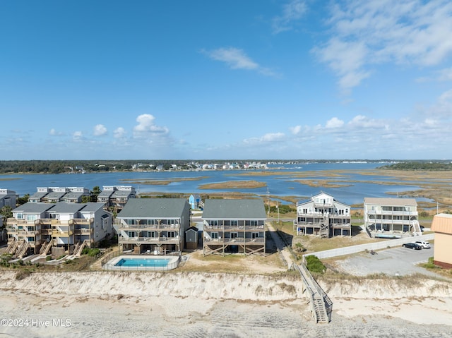 1796 New River Inlet Rd, North Topsail Beach, NC 28460 - bird's eye view of a nearby body of water and a pool