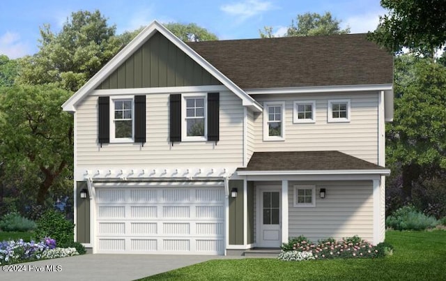 view of front facade with a garage