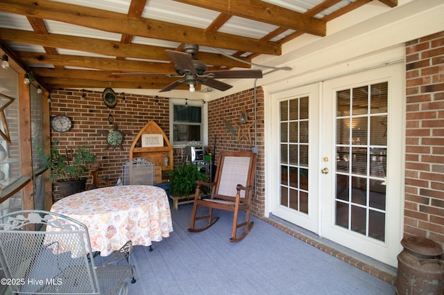 103 Shamrock Rd, Goldsboro, NC 27530 - view of patio with french doors, ceiling fan, and outdoor dining area