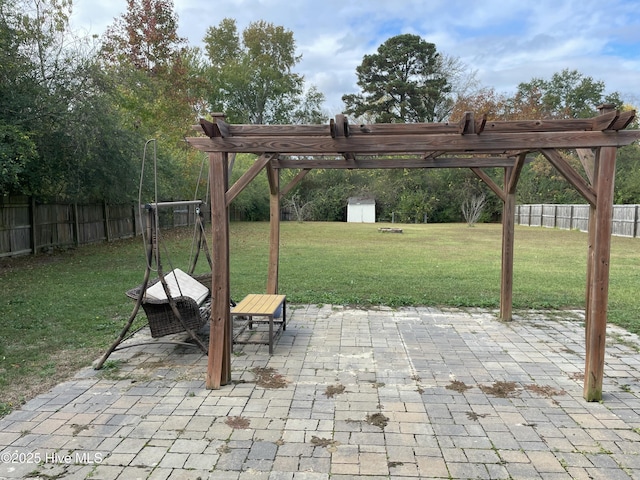 view of patio with a pergola