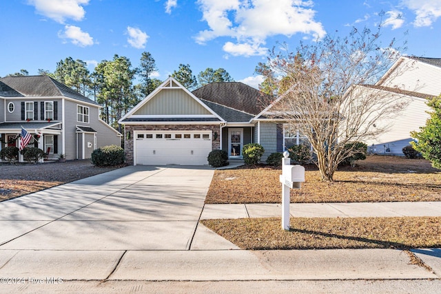 view of front property with a garage