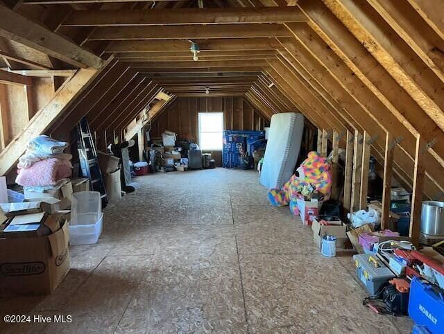 view of unfinished attic