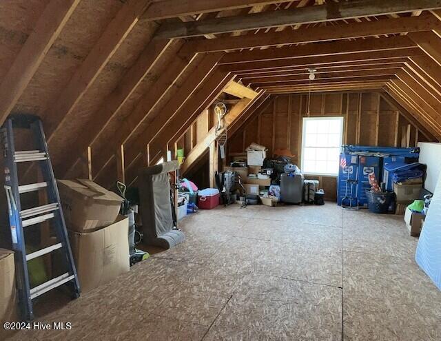 view of unfinished attic