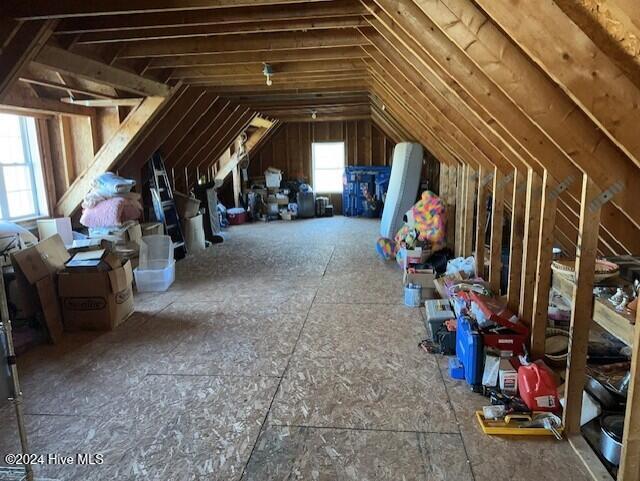 view of unfinished attic