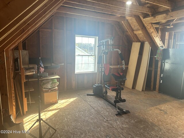 view of unfinished attic