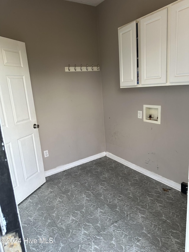 laundry area featuring cabinets and hookup for a washing machine