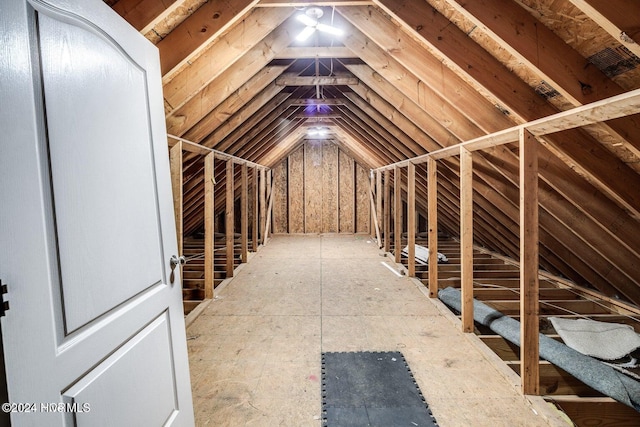 view of unfinished attic