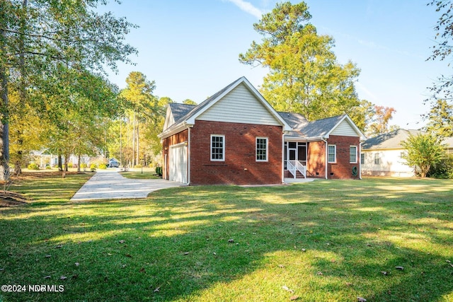 rear view of house with a lawn