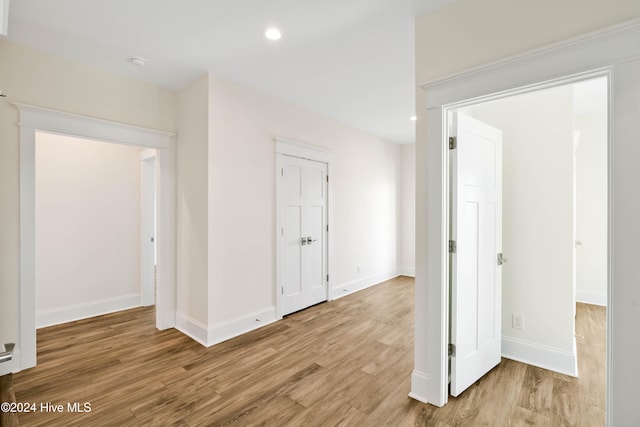 hall featuring light hardwood / wood-style floors