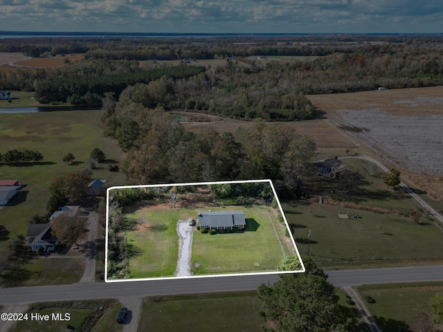 bird's eye view with a rural view