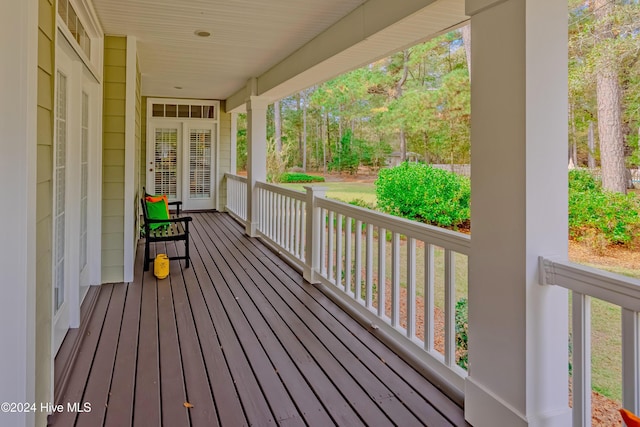 deck featuring a porch