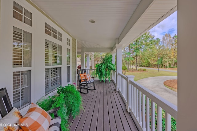 wooden deck with a porch