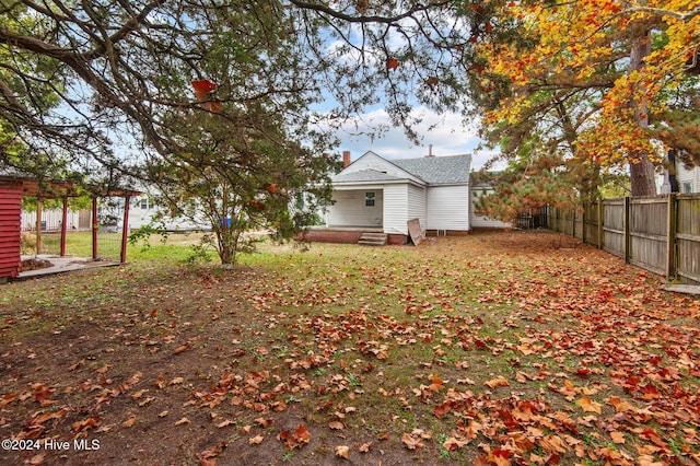 view of yard with fence