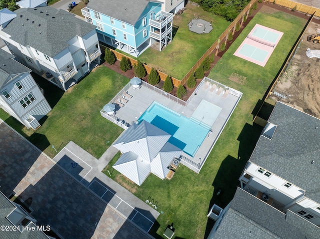 drone / aerial view featuring a residential view