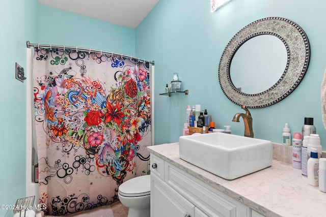 4151 Windham Ln, Southport, NC 28461 - bathroom featuring toilet, vanity, and curtained shower