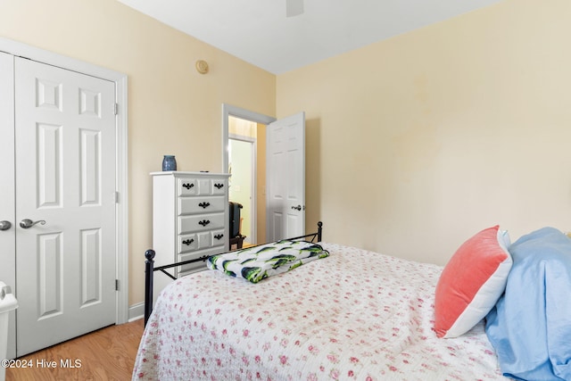 4151 Windham Ln, Southport, NC 28461 - bedroom featuring light wood-style floors and ceiling fan